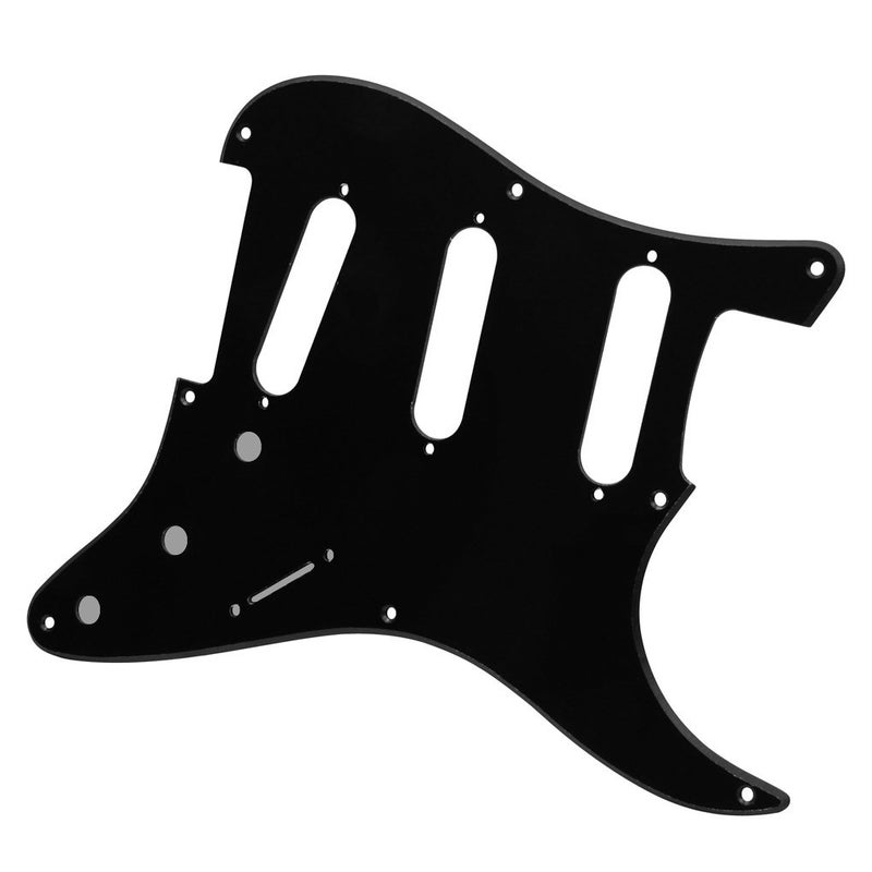 FLEOR فليور SSS 8 ثقب لوحة حماية خلفية للغيتار بتصميم عتيق مع براغي لأجزاء غيتار بتصميم عتيق، 1 طبقة سوداء - Image 4